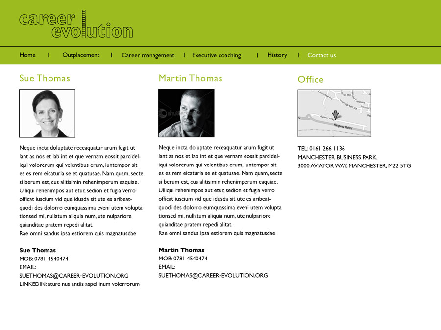 Mike Keane website for Career Evolution.